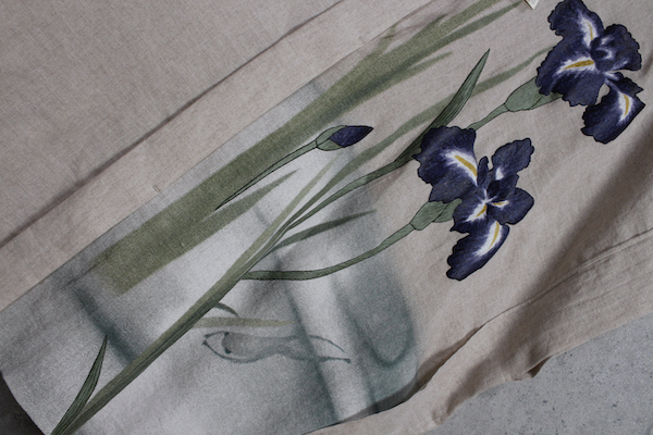 画像3: ベータ・メン/β MEN 春夏 日本製 旗艦店限定 文化企画 リネン/麻100% 菖蒲 カエル 半袖 シャツ/定価4.9万円