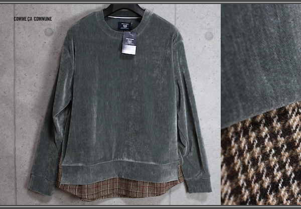 画像4: コムサコミューン/COMME CA COMMUNE 秋冬 シェニールヤーン ツイードチェック切り替え トレーナー
