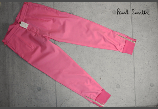 画像1: ポールスミス 春夏 トロピカルウール 裾ジップ リブ ストレッチ イージー パンツ/定価2.8万円/PAUL SMITH