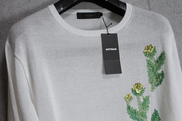 画像2: アルチザン メン 春夏 日本製 旗艦店限定 文化企画 花飾り 長袖ニット/ARTISAN MEN