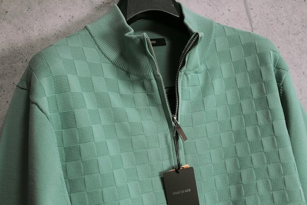 画像2: コムサメン 春夏 市松ジャガード ハイネック Wジップ カーディガン ブルゾン/COMME CA MEN