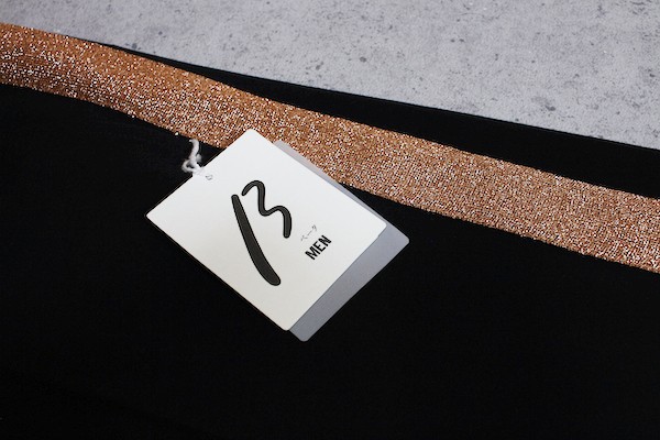 画像4: ベータ・メン/β MEN 春夏 日本製 最高級コットン 黒とコッパ— 側章 ジョガーパンツ