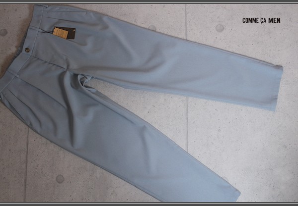画像1: コムサメン 春夏 REPREVE エアリー シャンブレー ストレッチ テーパード パンツ/COMME CA MEN