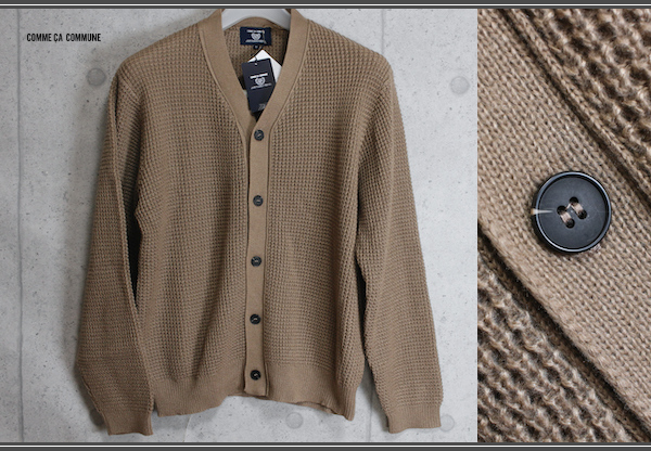 画像1: コムサコミューン/COMME CA COMMUNE 秋冬 厚手 ワッフル ニット カーディガン