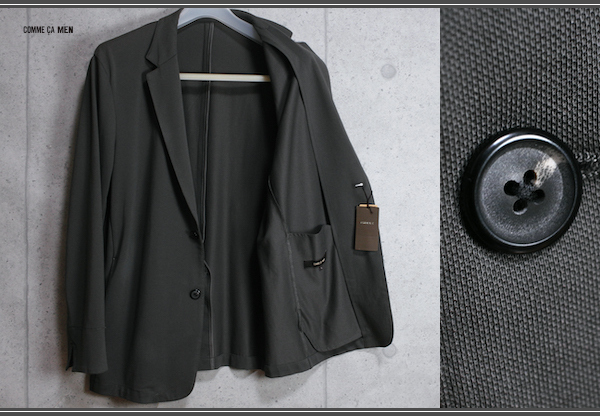画像1: コムサメン 春夏 高機能 カノコ ストレッチ アンコン ソフト ジャケット L/濃灰/定価3.1万円/COMME CA MEN