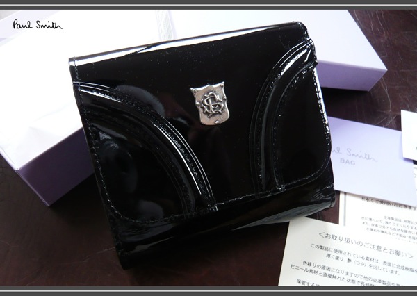 画像1: ポールスミスウィメンのパテントレザー二つ折り財布